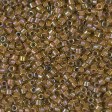 Miyuki delica Beads 11/0 - Cocoa lined chartreuse ab DB-1738